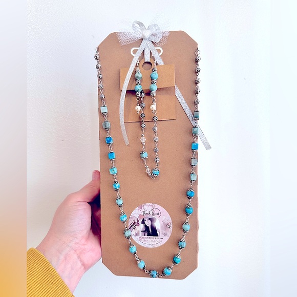 🥳HP:RARE Soul’s 3pc Handcrafted “Persian Turquoises” Gemstones 925s Jewelry Set - Picture 9 of 17